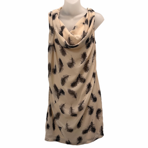 MM Couture Elegant Feather Print Dress